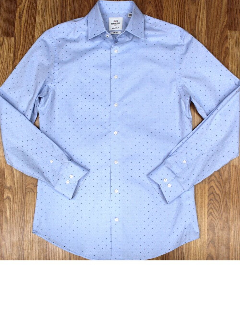 BEN SHERMAN TAILORED SLIM FIT SHIRT 100% COTTON BLUE Sz 14 | SMALL, S